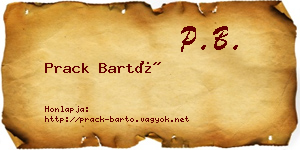 Prack Bartó névjegykártya